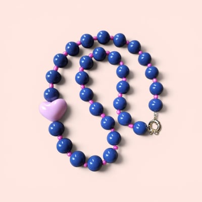 Collar Azul Piedra/Rosa