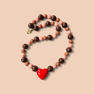 Collar Café/Coral/Corazón