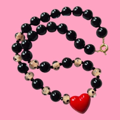 Collar Negro/Lunares