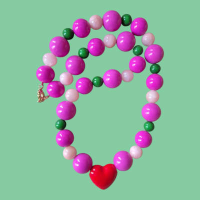 Collar Magenta/Verde/Rosa