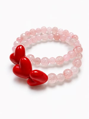 Pulsera corazones Rosa