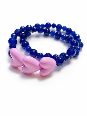 Pulsera corazones Azul1