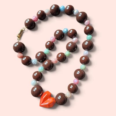 Choker Café/Cristal tornasol1