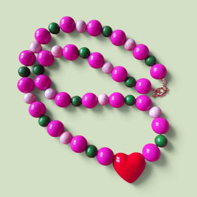 Collar Rosa/Piedra/Cerámicas1