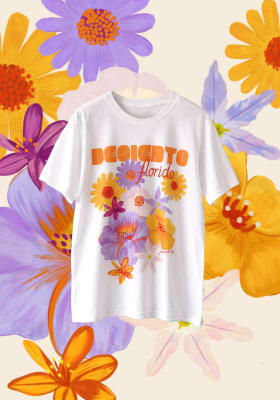 Polera Desierto florido Blanca M2