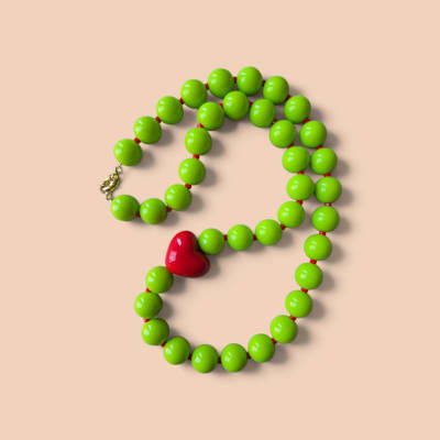 Collar Verde Corazón1