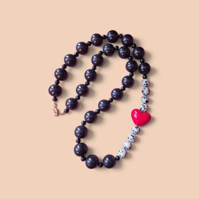 Collar Negro/Dalmata corazón1