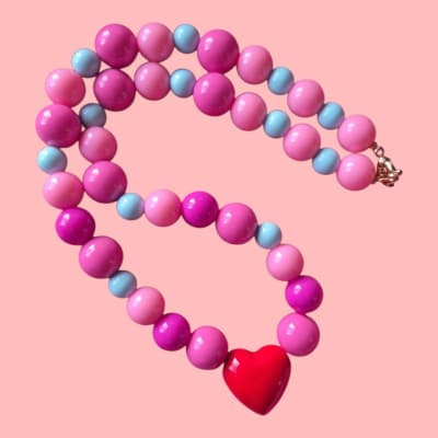 Collar Rosas/Celeste Corazón1