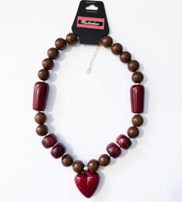 Maxi Collar Corazon Burdeo
