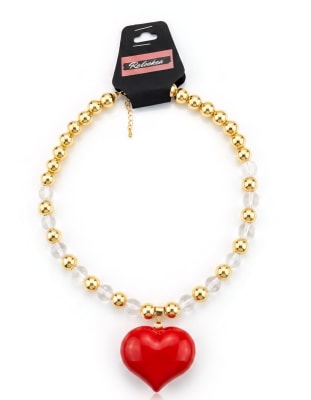 Maxi Collar Cuentas Metalicas Dorada