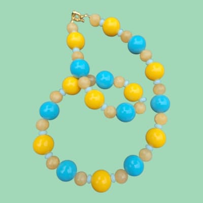 Collar Celeste/Amarillo piedras