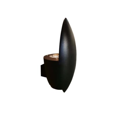 APLIQUE DECO FT MURO NEGRO OVAL 10W CALIDO EXT1