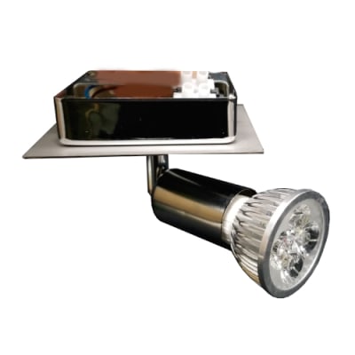 APLIQUE DECO FT BASE CUADRADA S/P 1XGU10 CROMO INT
