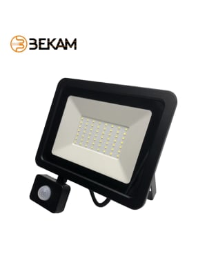 PROYECTOR 100W IP 65 BLACK C/SENSOR BEKAM