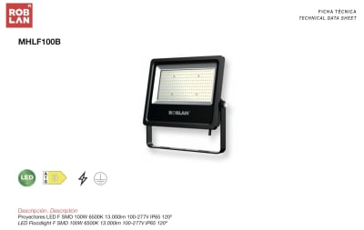 PROYECTOR LED SMD 100W 6500 ROBLAN
