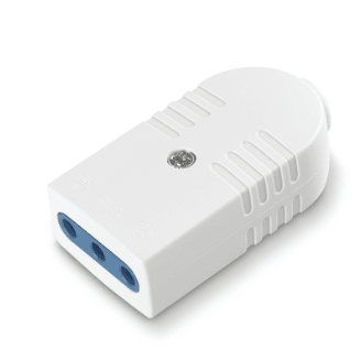 SCAME HEMBRA VOLANTE 2P+T 10A 250V AC LIBRE H BLANCO