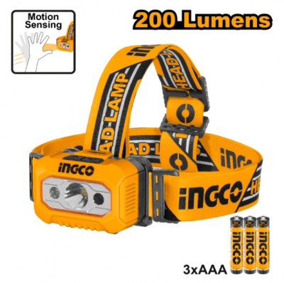 LINTERNA LED INGCO FRONTAL PILAS INDUSTRIAL 100-200LUM