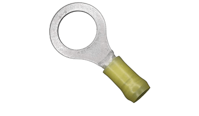 TERMINAL AISLADO ANILLO AMARILLO 10/12 AWG PERF 12MM BL100 PE1