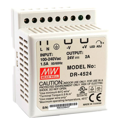 FUENTE DE ALIMENTACION 24VDC 2A RIEL DIN MEAN WELL