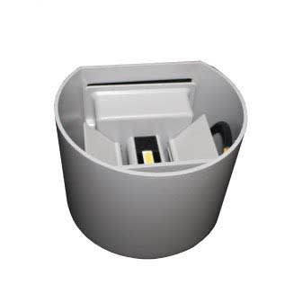 APLIQUE DECO FT MURO SEMICIRCULAR GRIS FRIO 5W EXT