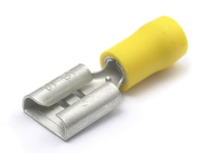 TERMINAL ENCHUFE HEMBRA AMARILLO 12/10AWG AMARILLO ANCHO 6,3mm 100unid TN1