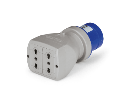 SCAME ADAPTADOR MACHO VOLANTE / HEMBRA DOBLE ESTÁNDAR 2P+T16A