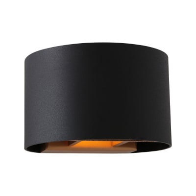 APLIQUE DECO FT MURO SEMICIRCULAR NEGRO CALIDO 6W