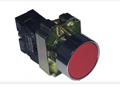 PULSADOR RASANTE ROJO 1NC 22MM PE1