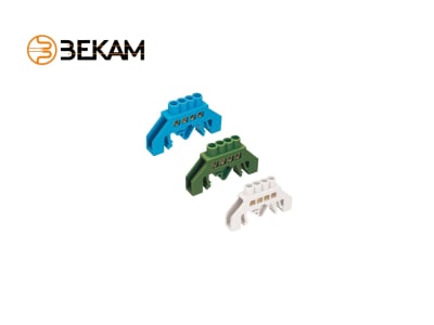 BARRA AISLADA BEKAM   RIEL DIN VERDE 4P