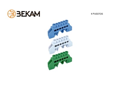 BARRA AISLADA BEKAM  RIEL DIN VERDE 6P1