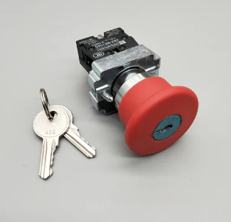 PARADA EMERGENCIA ROJA DESEN. C/LLAVE 1NA+1NC H40MM TN1