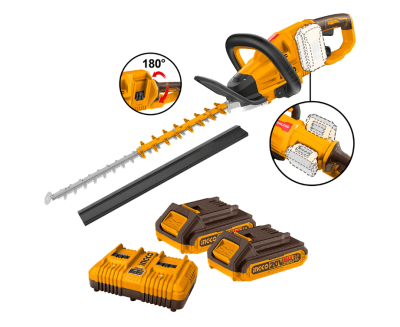 CORTASETOS INGCO BL + 2 BATERÍAS 2AH + CARGADOR DUAL 40V 650MM1