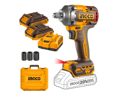 PISTOLA DE IMPACTO INGCO  BL +2BATERÍAS 2AH Y CARGADOR INDUSTRIAL 1/2