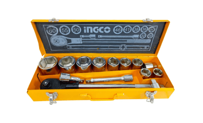 SET DADOS Y CHICHARRA INGCO INDUSTRIAL 15 PIEZAS 3/4