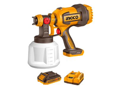 PISTOLA INGCO DE PINTAR/SOPLADORA +BATERÍA 2AH Y CARGADOR 20V1