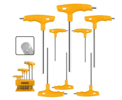 SET INGCO LLAVES ALLEN MANGO EN T 8PZS 2-10MM