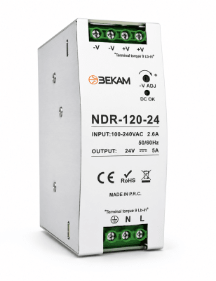 FUENTE DE ALIMENTACIÓN 5A  240VAC - 24V A RIEL DIN BK
