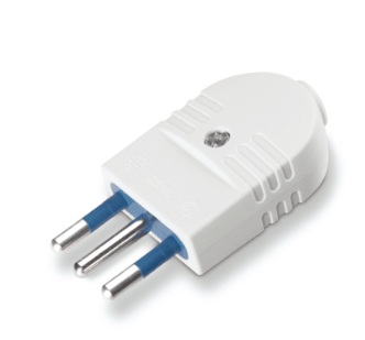 SCAME ENCHUFE MACHO VOLANTE 2P+T 10A 250V  BLANCO