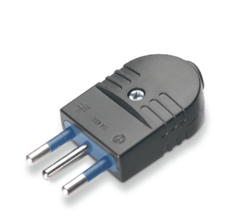 SCAME ENCHUFE MACHO VOLANTE 2P+T 10A 250V NEGRO