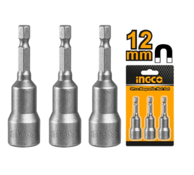 DADOS INGCO HEXAGONAL MAGNETICO 3PZ 12MM-1/4in1