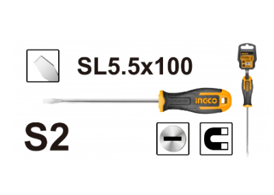 DESTORNILLADOR INGCO INDUSTRIAL PUNTA PLANA SL5 5X100MM