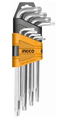 SET INGCO LLAVES TORX EXTRA LARGA 9 PIEZAS T10-T50