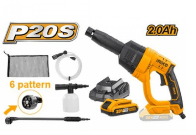 HIDROLAVADORA INGCO 20V +1BATERÍA 2AH+CARGADOR RÁPIDO 20V 24.8BAR