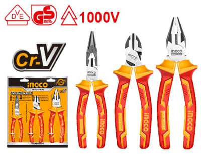 SET INGCO ALICATES INDUSTRIAL AISLADOS 1000V VDE 3PZ