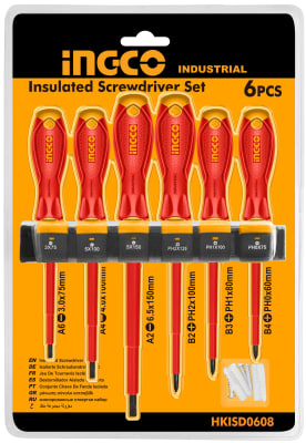SET DESTORNILLADOR INGCO AISLADO VDE 1000V PH/SL (6 PIEZAS)