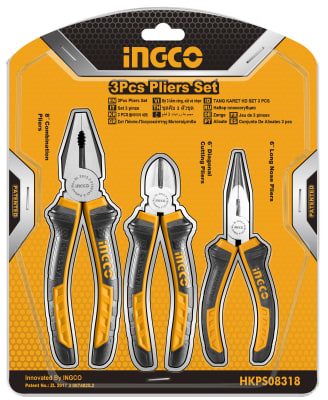 SET INGCO ALICATES 3PZ 160MM 6in1