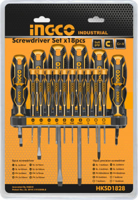 SET INGCO DESTORNILLADOR ESTANDAR/PRECISION PH/SL/T 18PZ