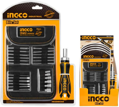 SET DESTORNILLADOR INGCO PUNTAS Y DADOS PH/SL/PZ/HEX  26 PZS