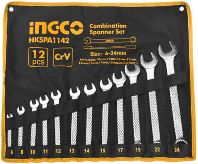 SET INGCO LLAVES PUNTA/CORONA 12PZ 6-24MM