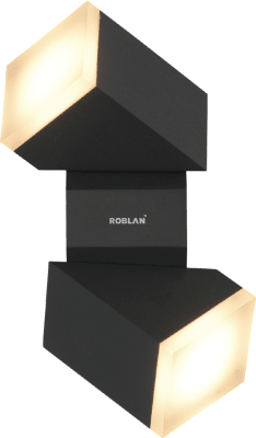 APLIQUE 12.5W CALIDO IP54 DOBLE PLATA ROBLAN